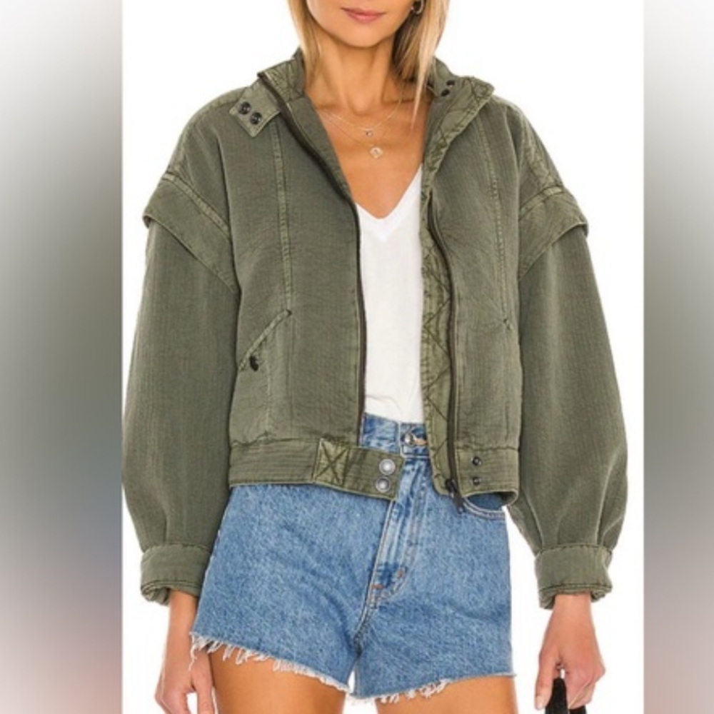 Free People We The Free Florence Bomber Jacket Olive Smoke